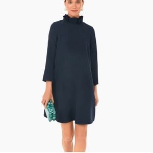 Tuckernuck Pomander Place Navy Blue Ruffle Bow Daphne Dress S Small